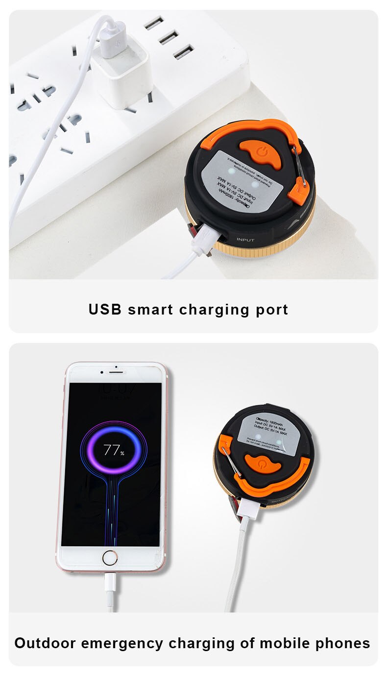 Cheap Goat Tents Outdoor Portable Camping Light USB Rechargeable Magnet LED Camping Lantern Night Hanging Battery Tents Lamp Bulb for Emergency   